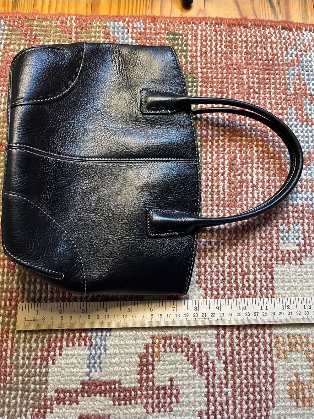 Vintage Fossil Sedona Small Black Leather Satchel Bag ZB9018 EUC Like New - Picture 5 of 9